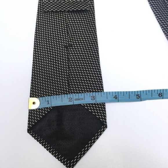 Giorgio Armani Tie 100% Silk, Made In Italy, Black and White Pattern - Picture 12 of 13